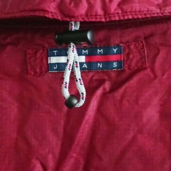 Tommy Hilfiger Y2K 2000 VINTAGE Red Lightweight Coat Oversized M - Picture 9 of 15
